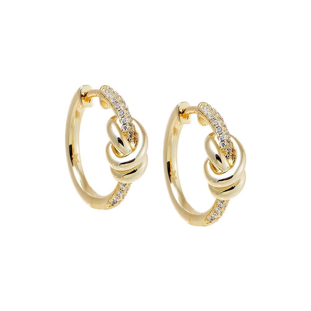 Pave Love Knot Huggie Earring