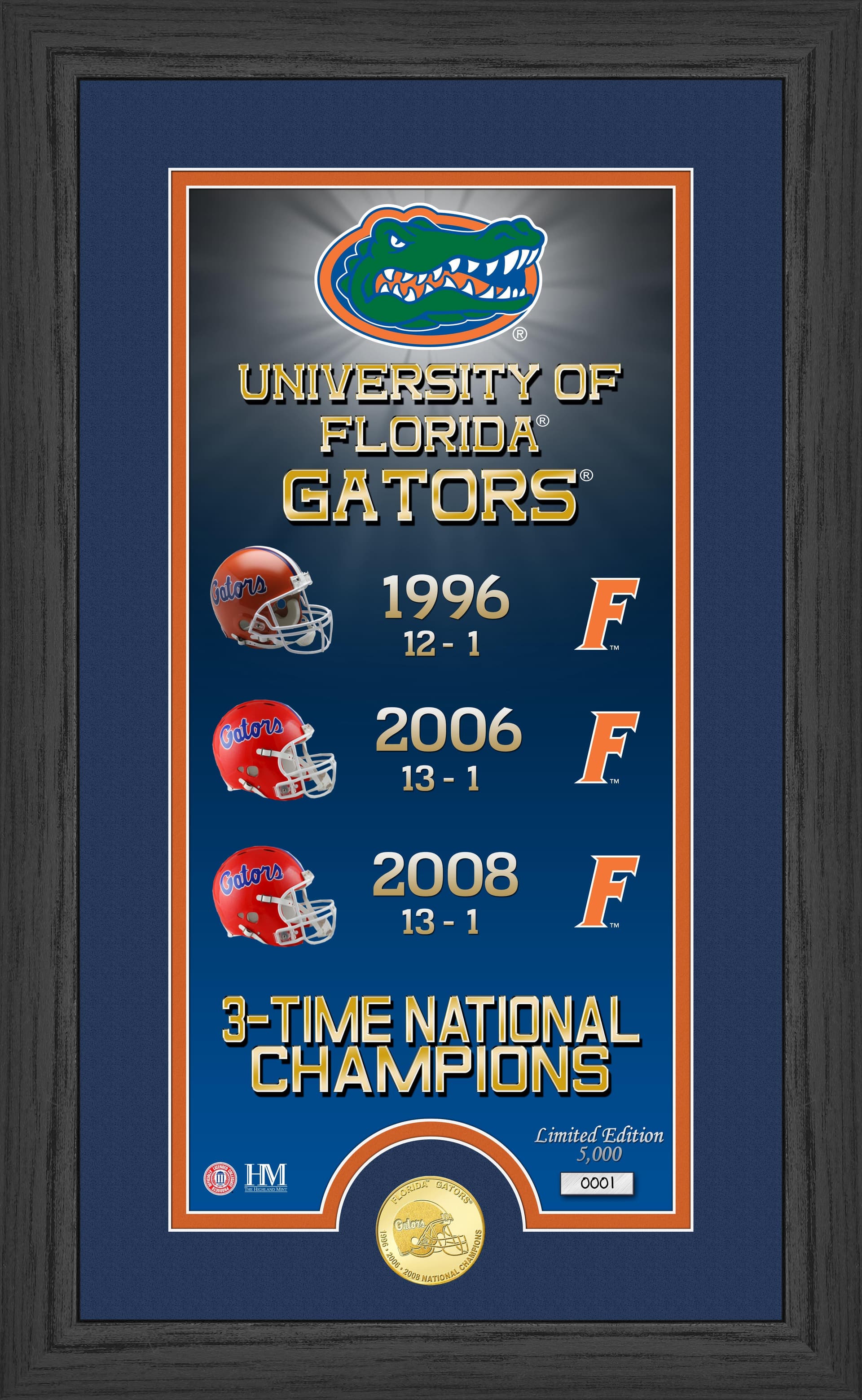 University of Florida Legacy Supreme Minted Coin Panoramic Photo Mint