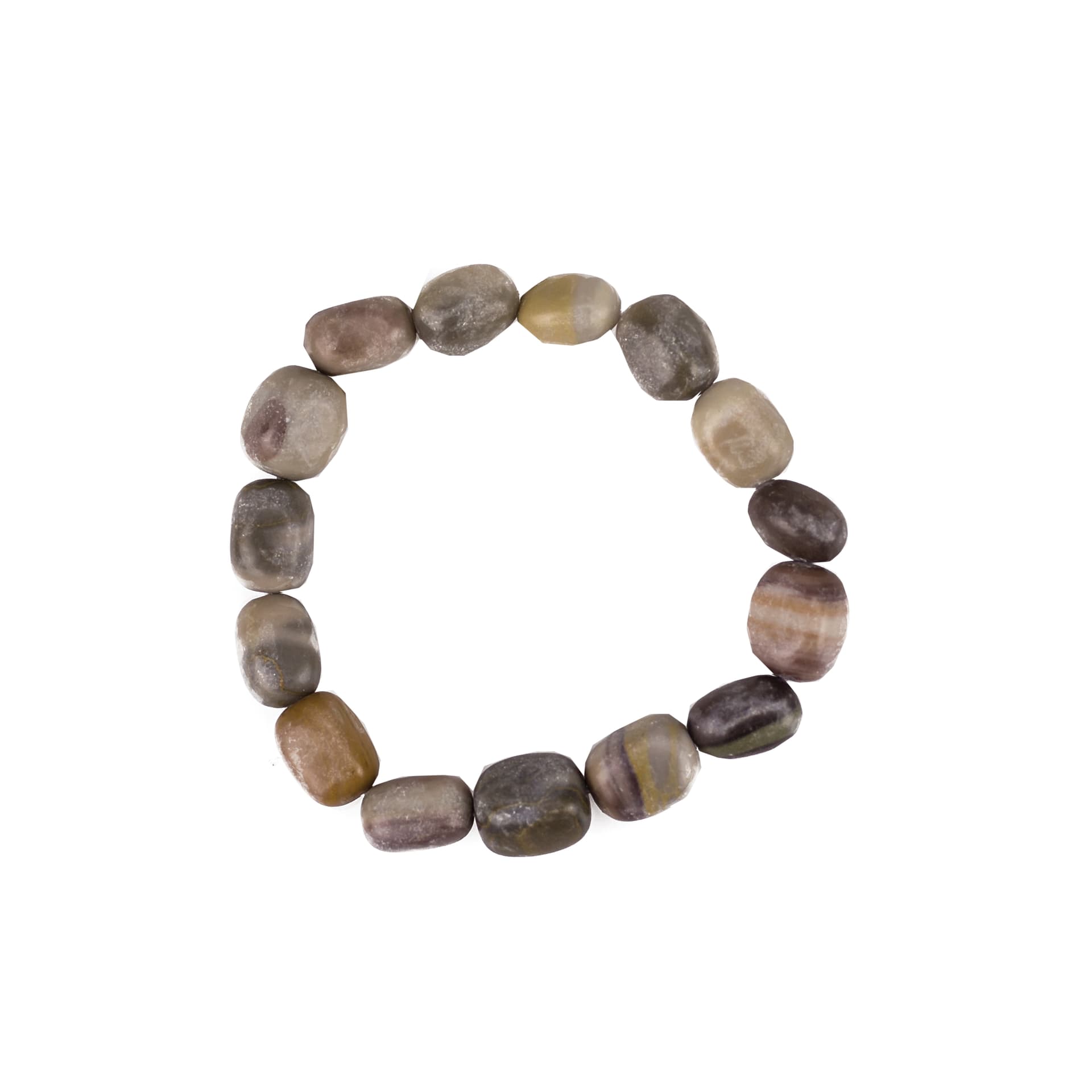 Slate Gray Marble Stretch Bracelet
