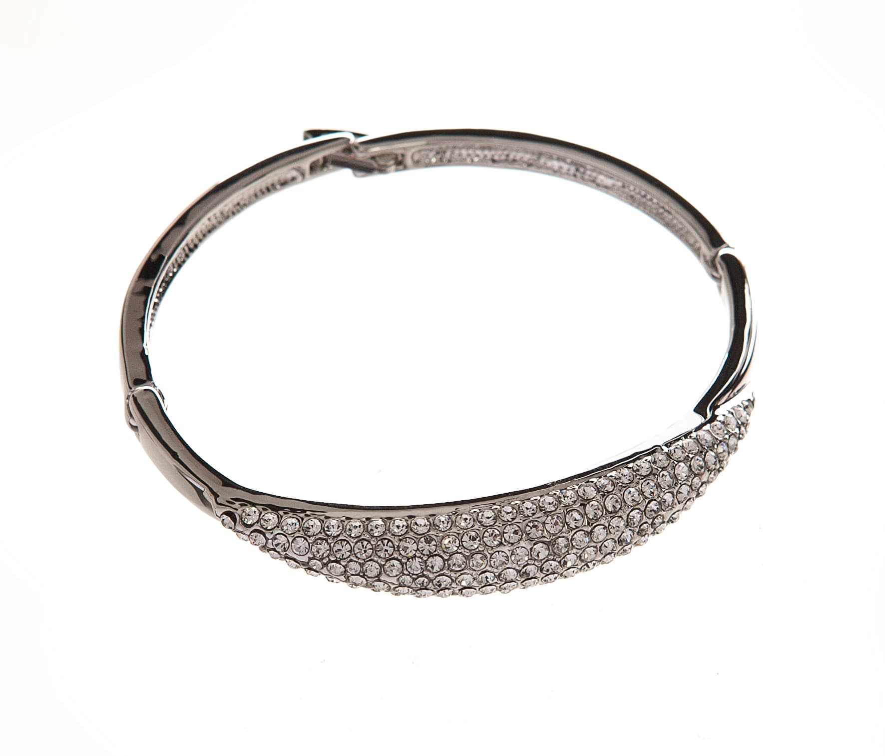 Pave' Crystal Domed Bangle Bracelet