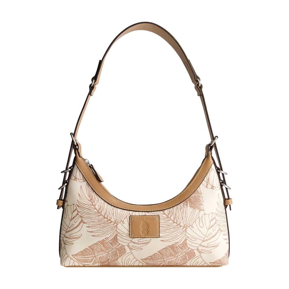 Graphic Leaf Print City Hobo