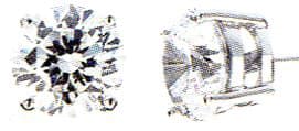 Silver cubic zirconia "Royal Stud" Earrings - 4.00 total carat weight