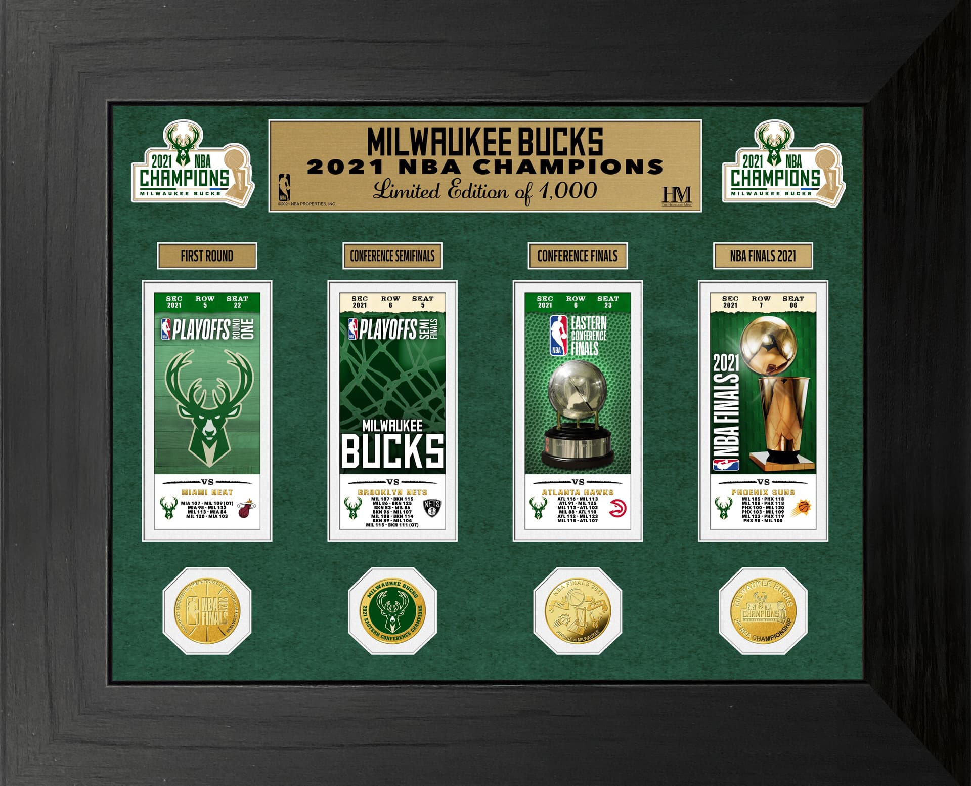 Milwaukee Bucks 2021 NBA Finals Champions Deluxe Ticket Collection