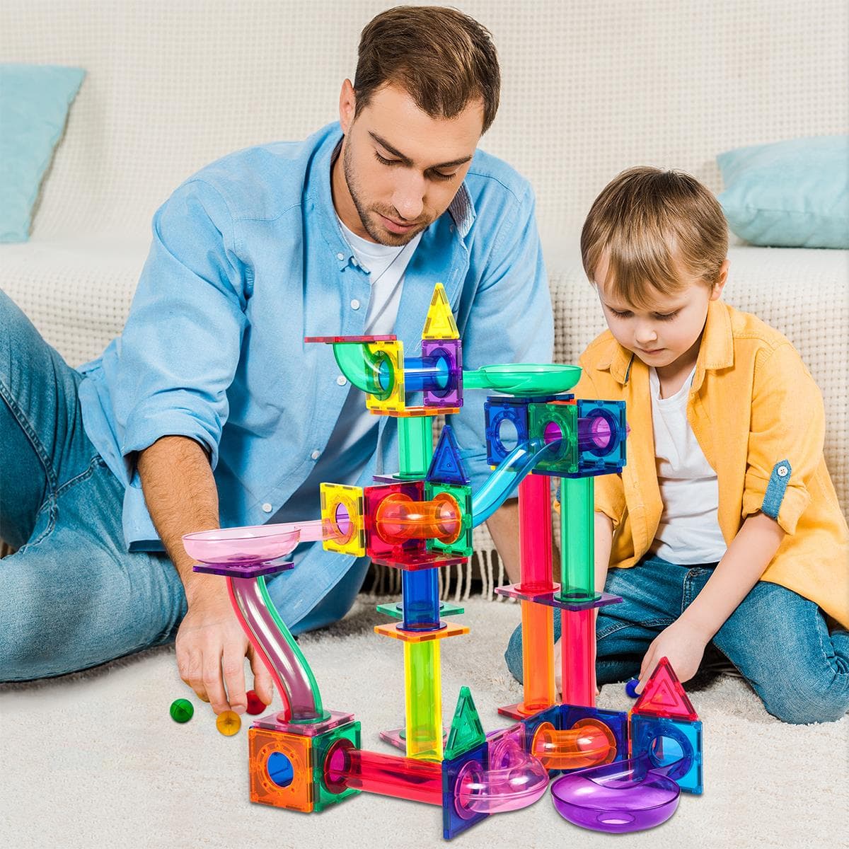 100pc Marble Run Building Blocks