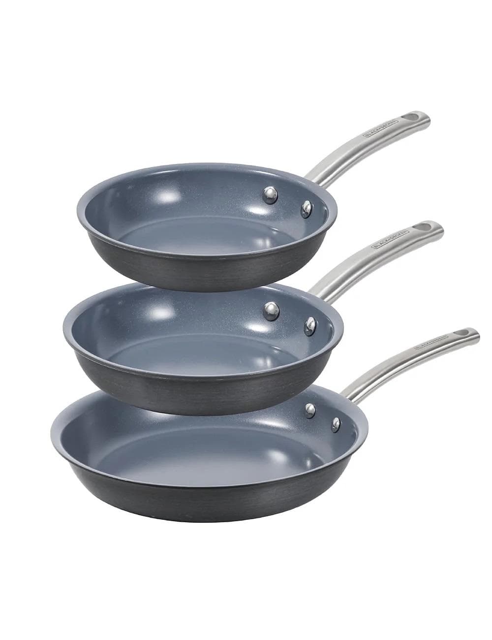 BLACK+DECKER 3 pc Skillet Set - Gray