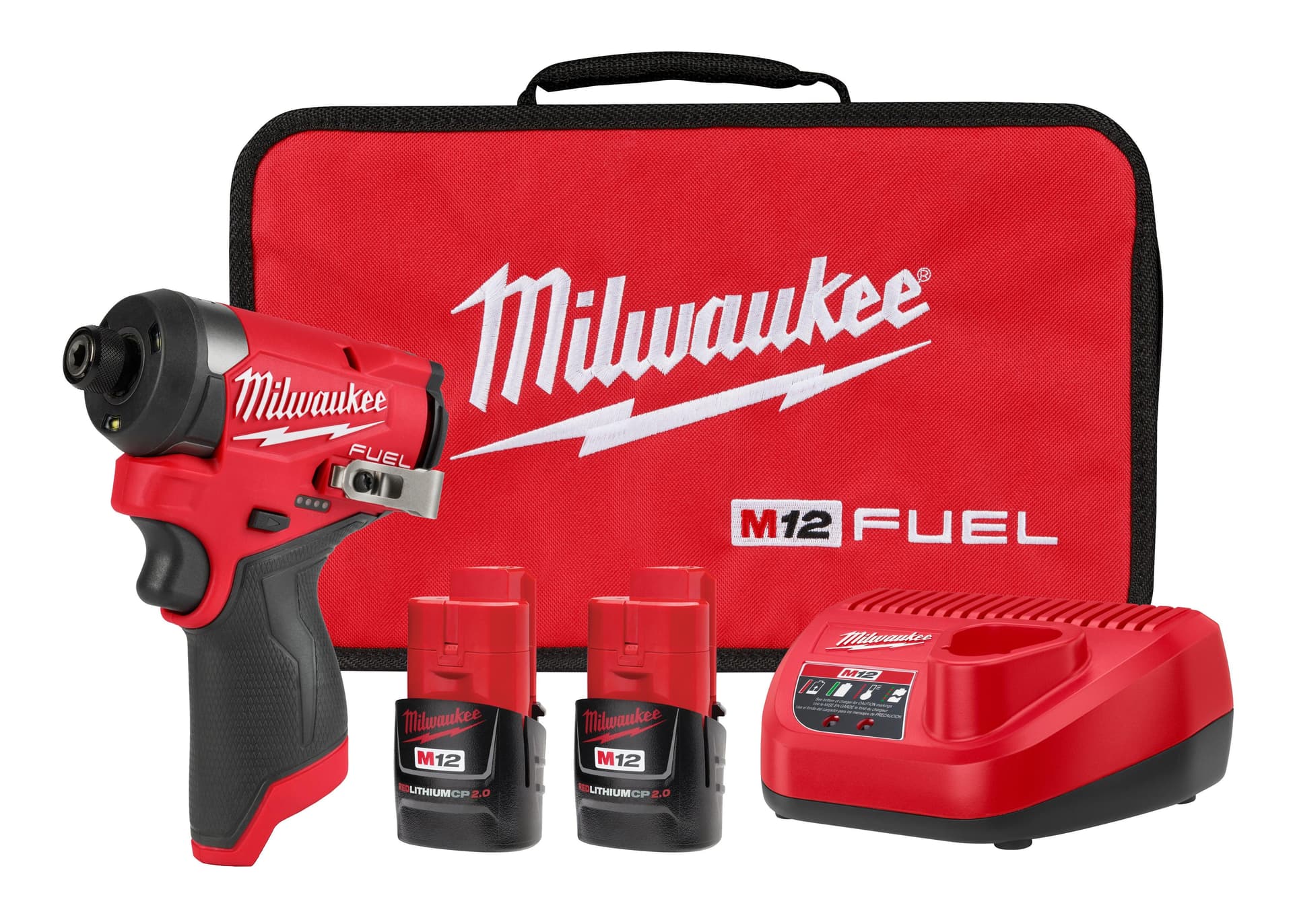 M12 FUEL 1/4" Hex Impact Driver Kit w/ 2 Batteries