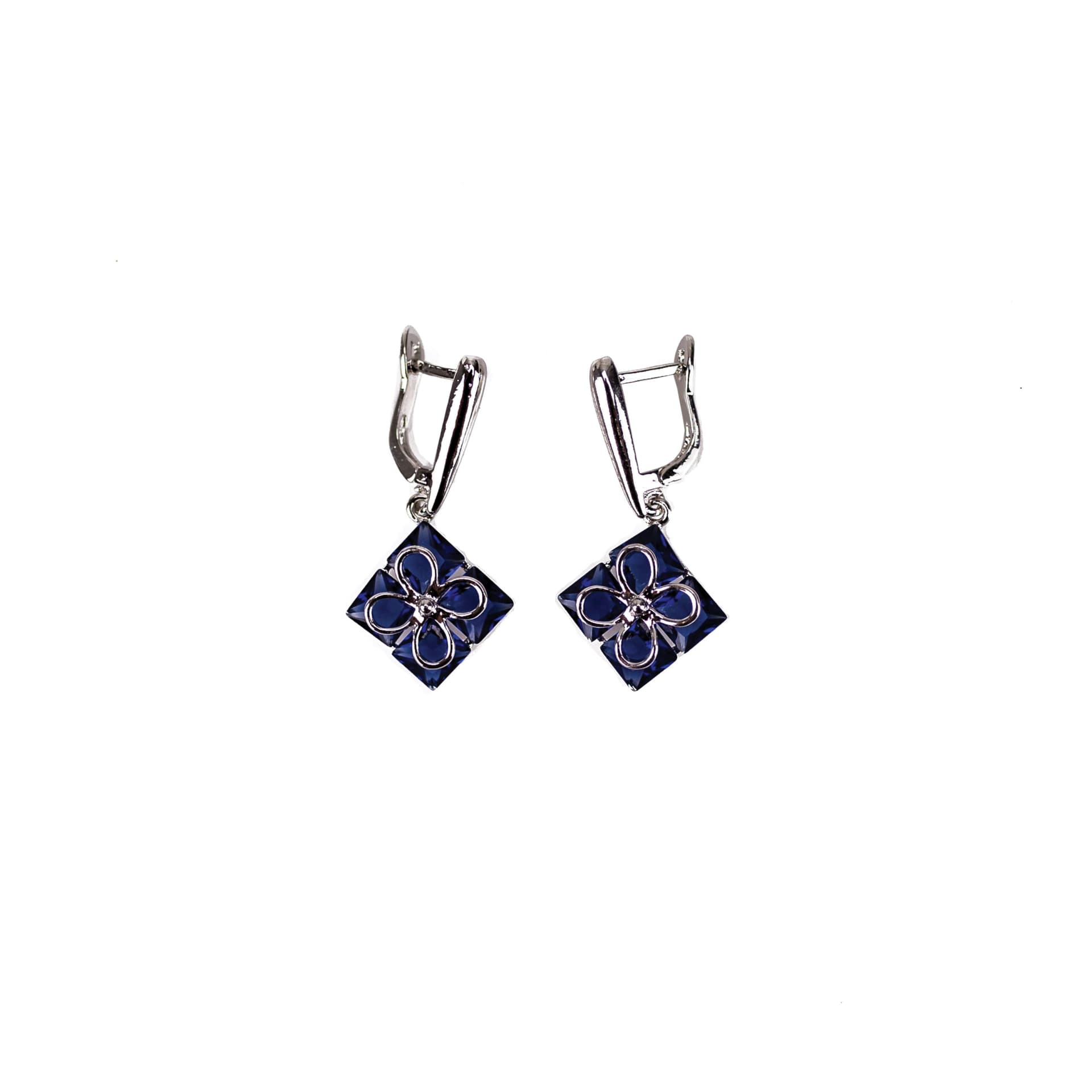 Clover Style Earrings in Blue