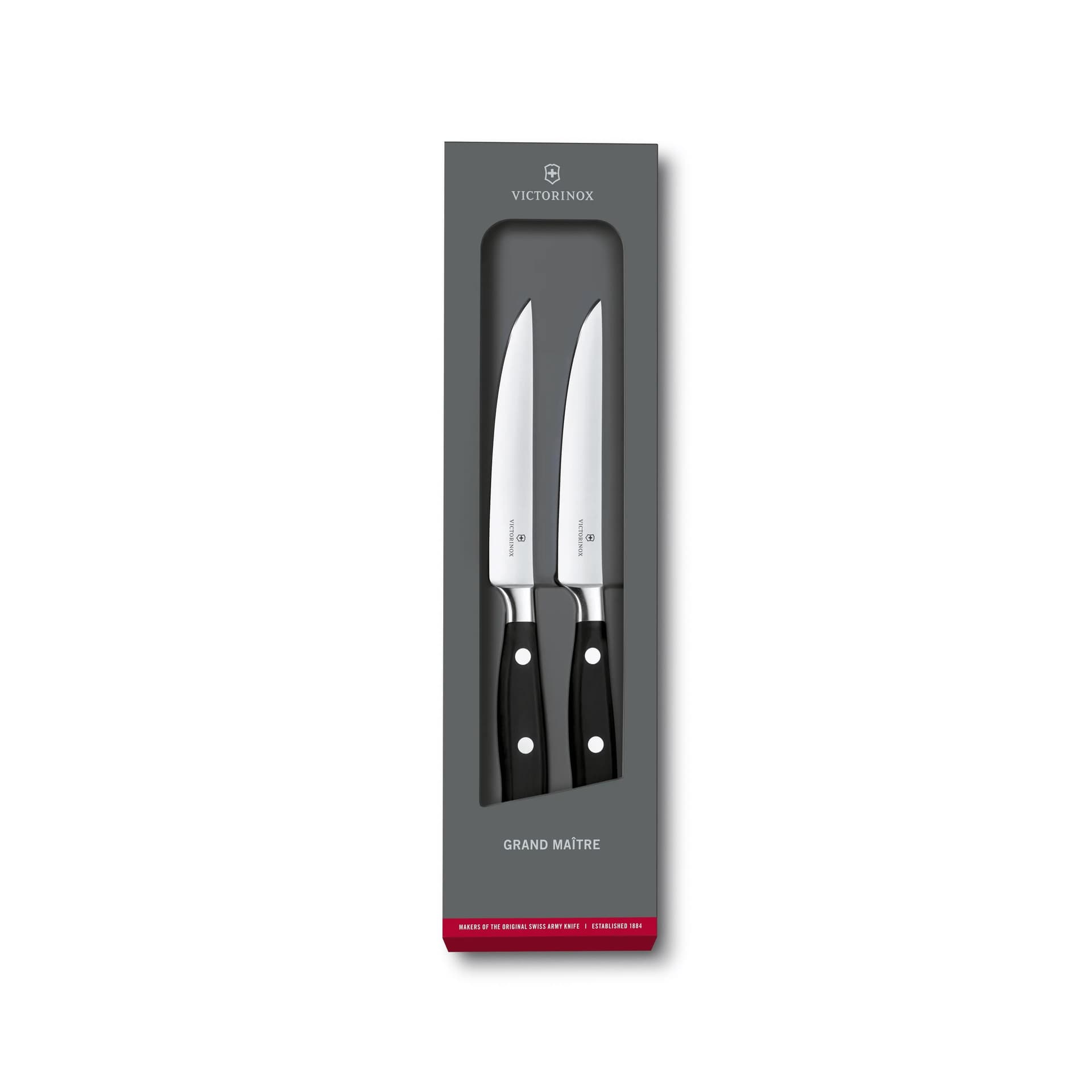 Grand Matre, steak knife set, 2pcs, 12cm, straight, pom, gift box