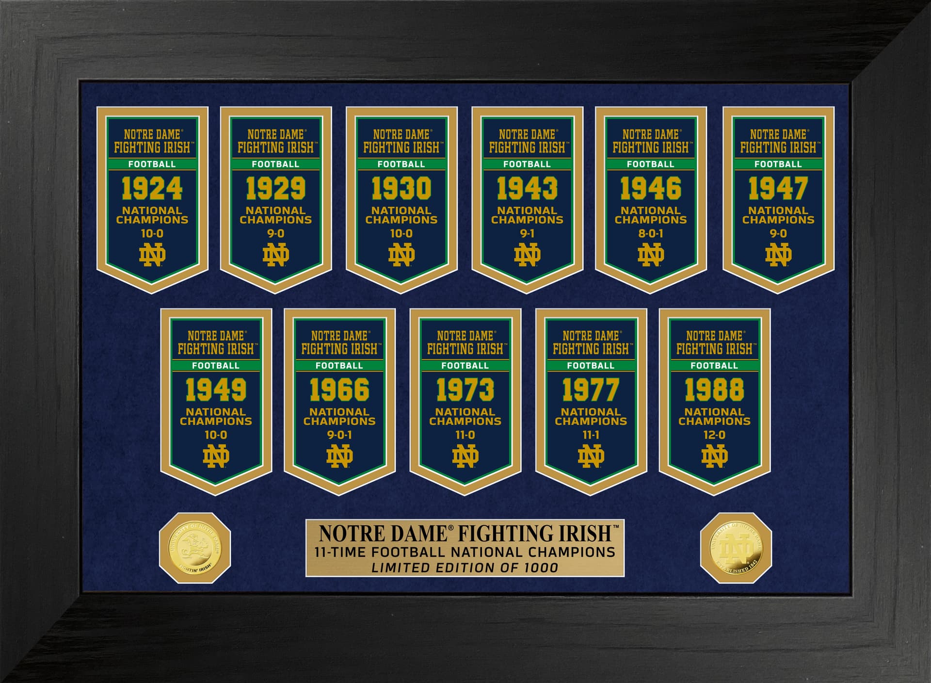 University of Notre Dame Fighting Irish Champions Deluxe Banner Collection