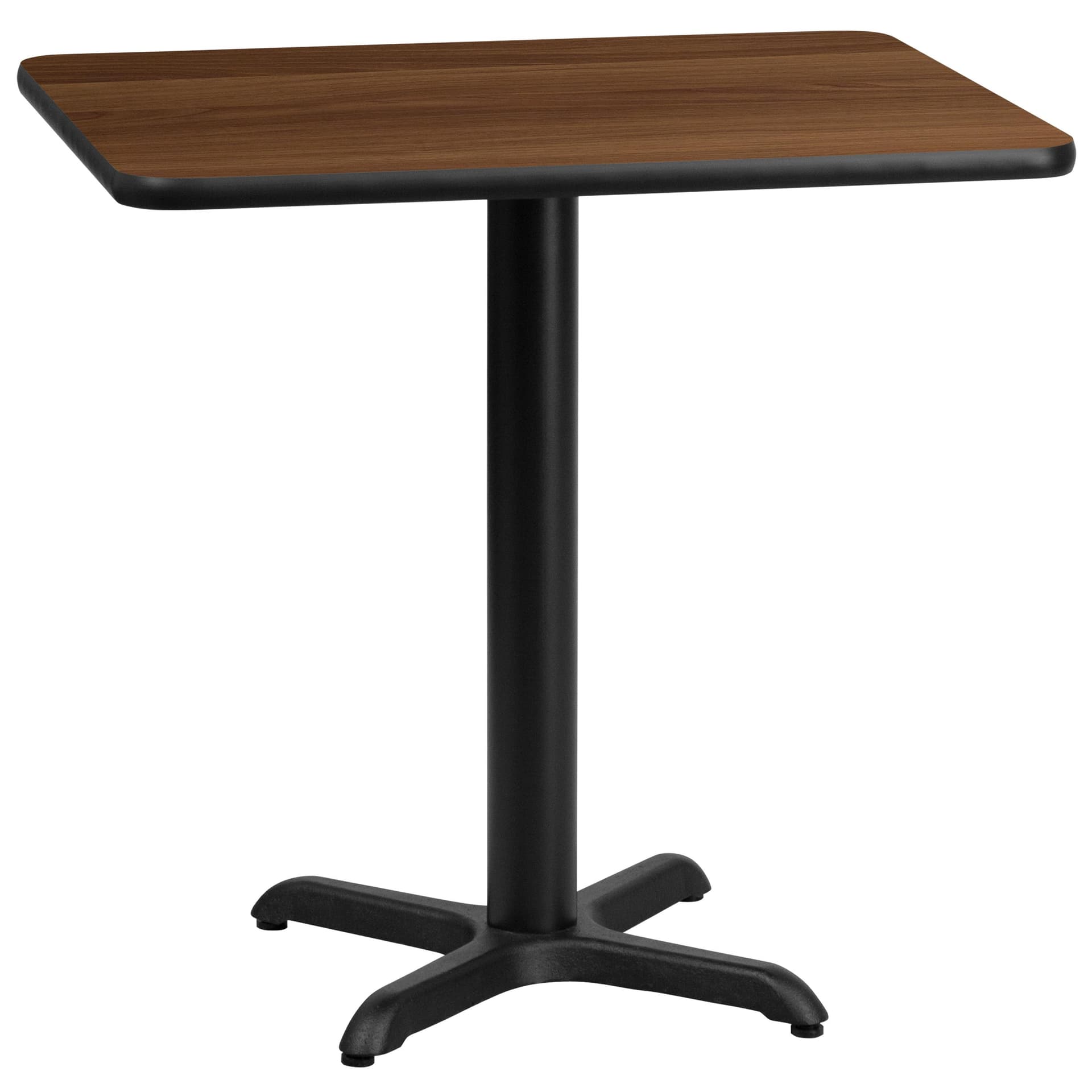 24" x 30" Rectangular Walnut Laminate Table Top & 22" x 22" Table Height Base