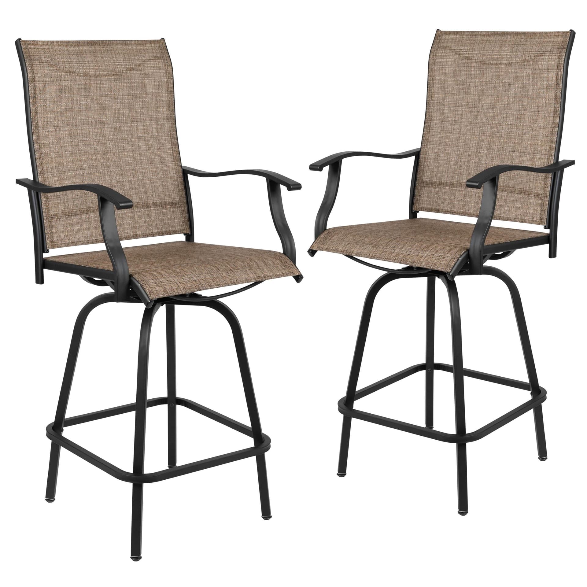 2-piece Patio Bar Stool Set: Gray