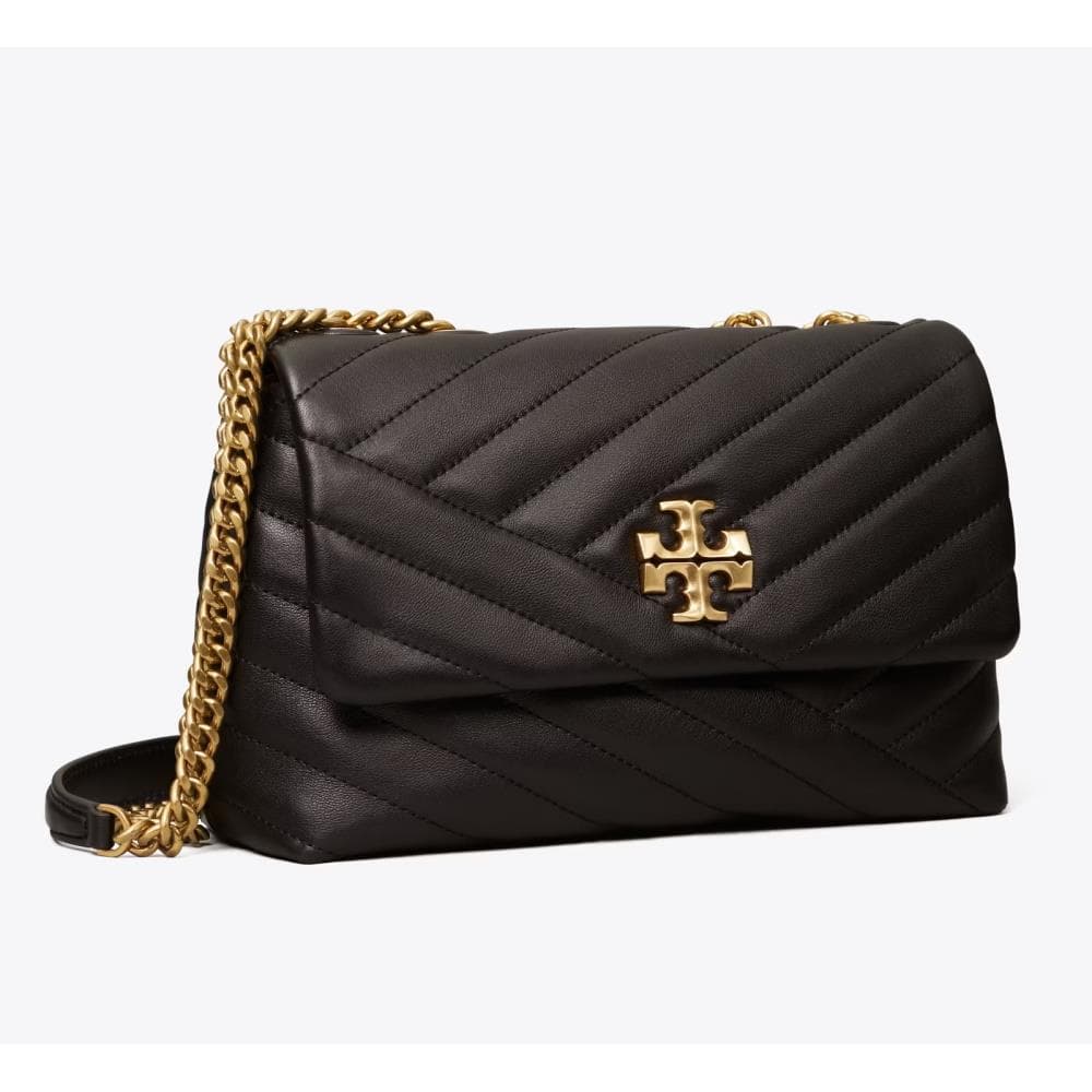 Kira Chevron Small Coveritble Shoulder Bag - Black