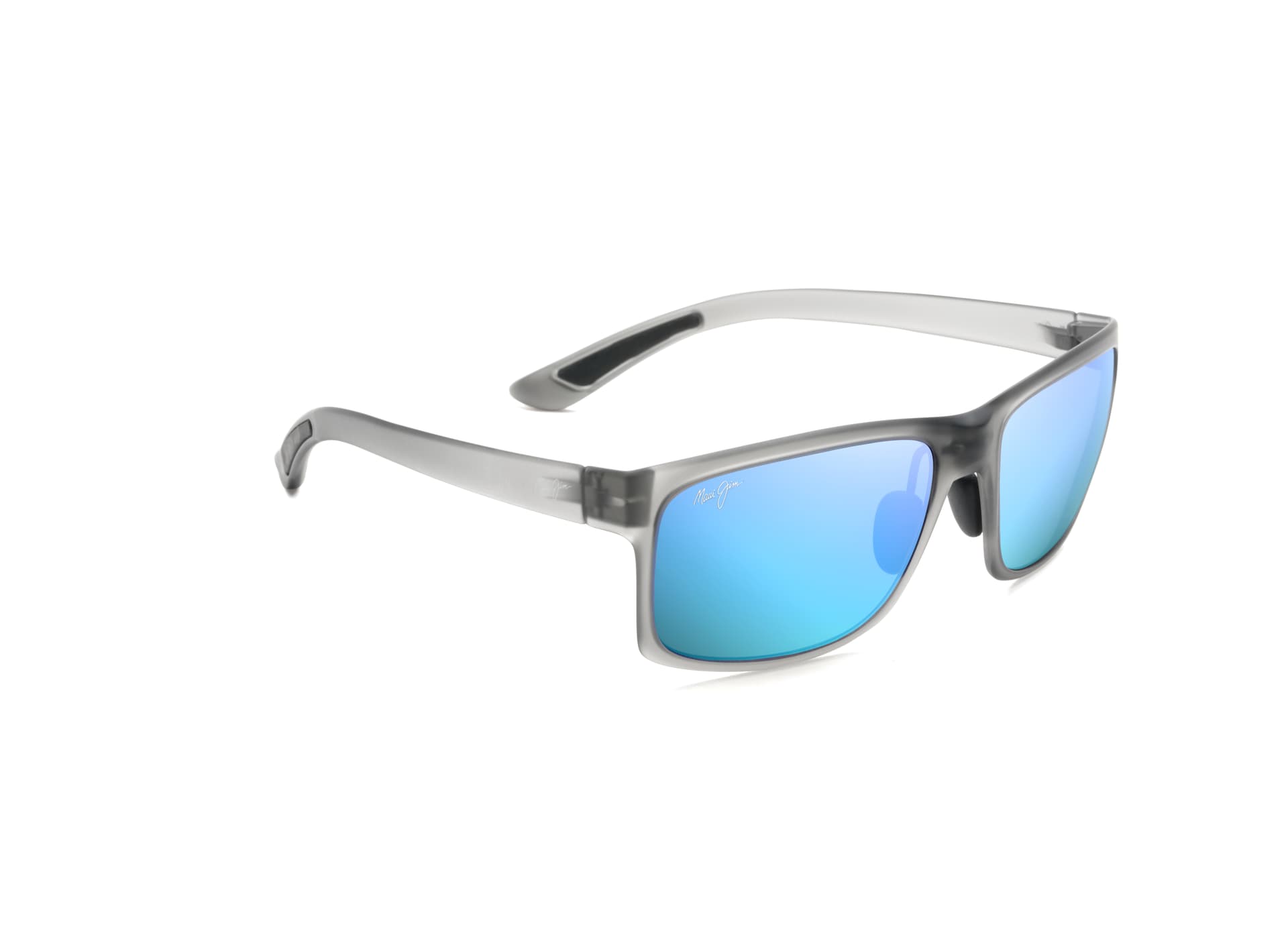 Pokowai Arch Polarized Sunglasses Matte Gray Frame Blue Hawaii Lens