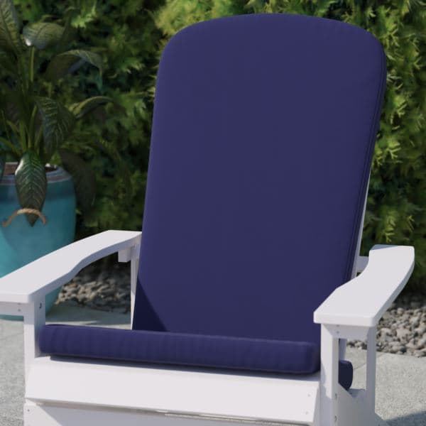Set of 2 All-Weather High Back Adirondack Chair Cushions in Blue