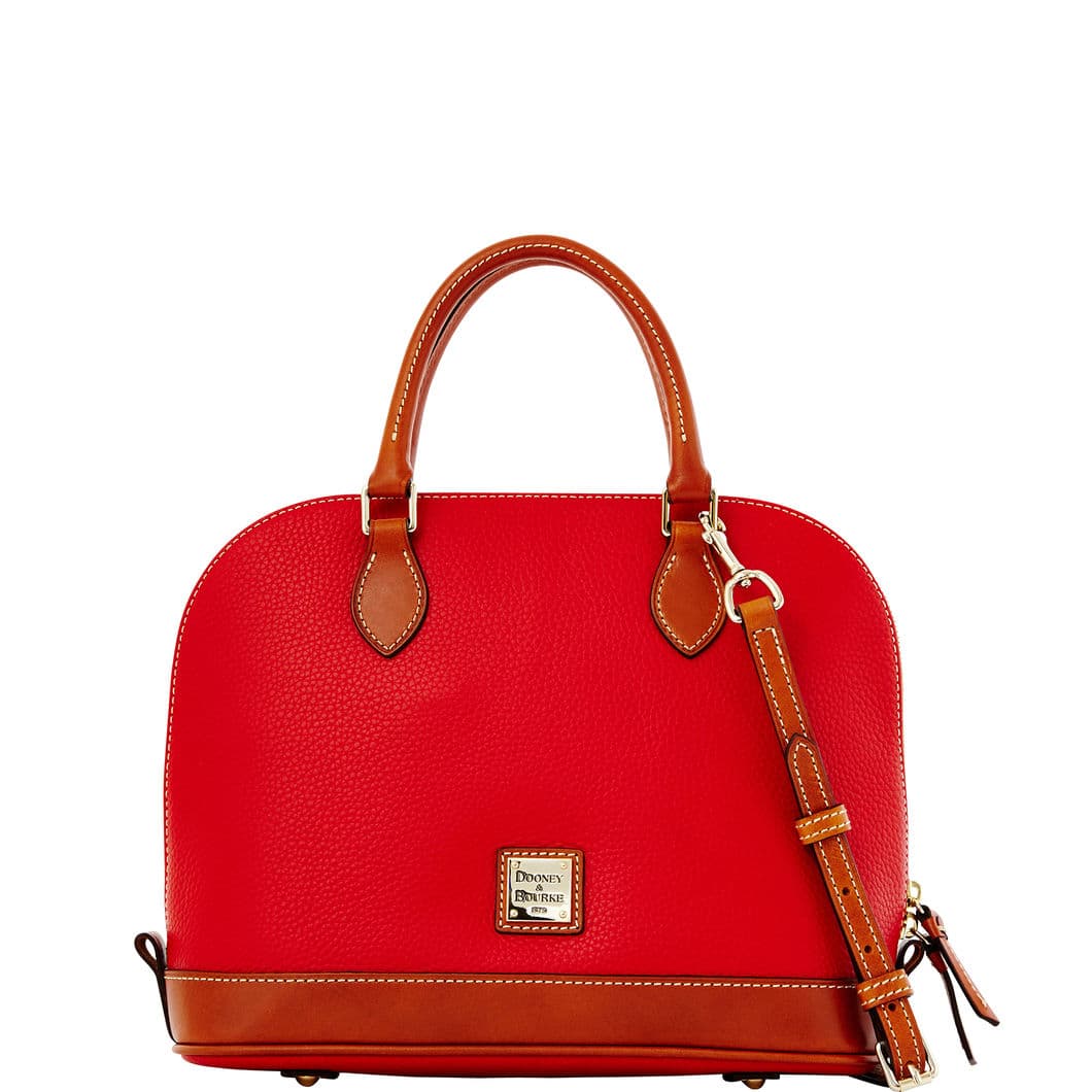 Pebble Grain Zip Zip Satchel