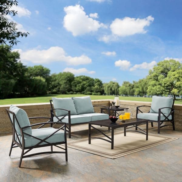 Kaplan 5Pc Outdoor Loveseat Patio Furniture Set