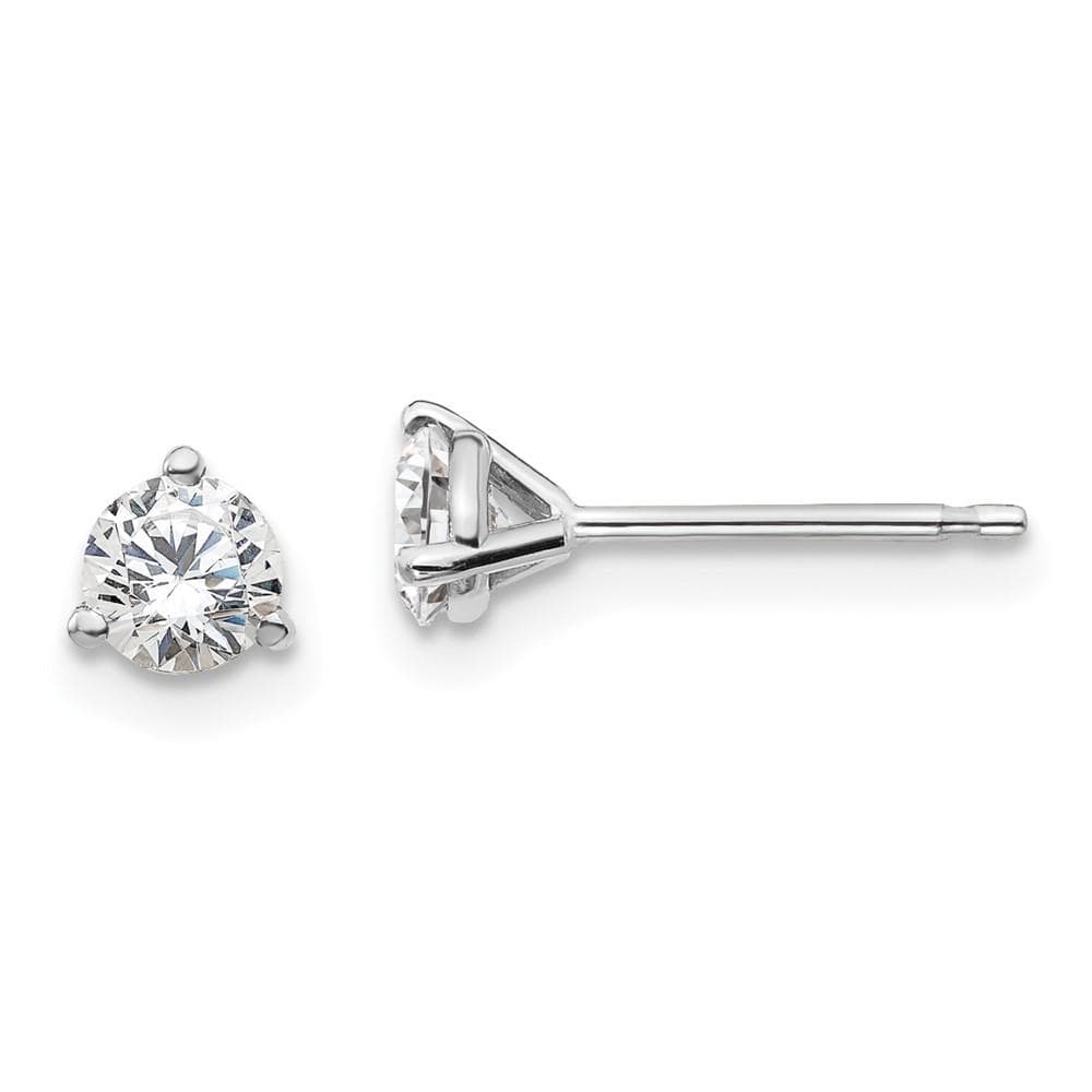 14K White Gold Lab Grown Diamond 1/2ctw 3 Prong Earrings