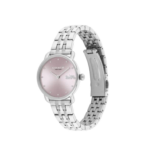 Ladies' Elliot Silver-Tone Stainless Steel Watch Pink Dial