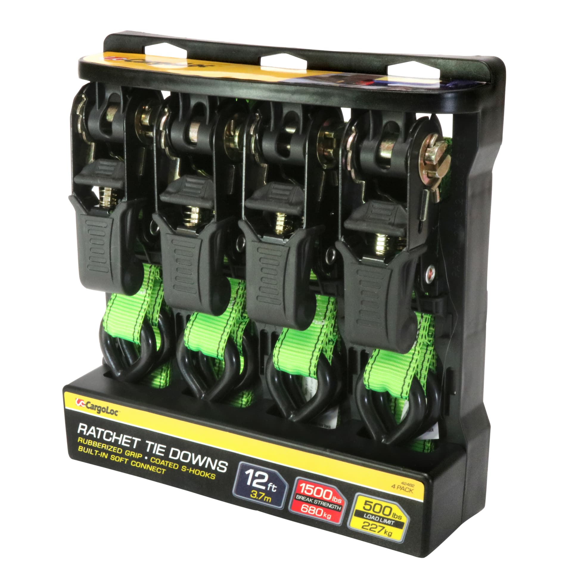 CargoLoc 4-Piece Ratchet Tie Downs