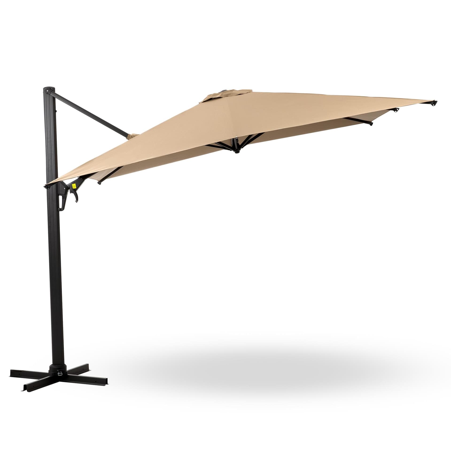 IF Collection - 10-Foot Square Offset Cantilever Patio Umbrella w/360 Rotation & Tilt - Khaki