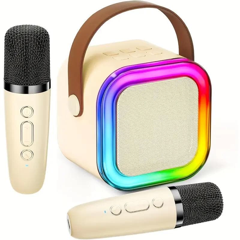 Mini Portable Karaoke Bluetooth Speaker with 2 Microphones