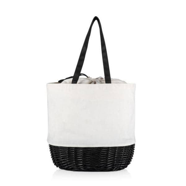 Coronado Basket Tote - Navy Blue & White Stripe