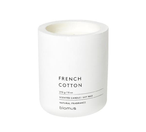 FRAGRA - Large Candle in Concrete Container - French Cotton