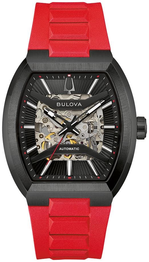 Men's Maquina Silicone Rubber watch, Black dial