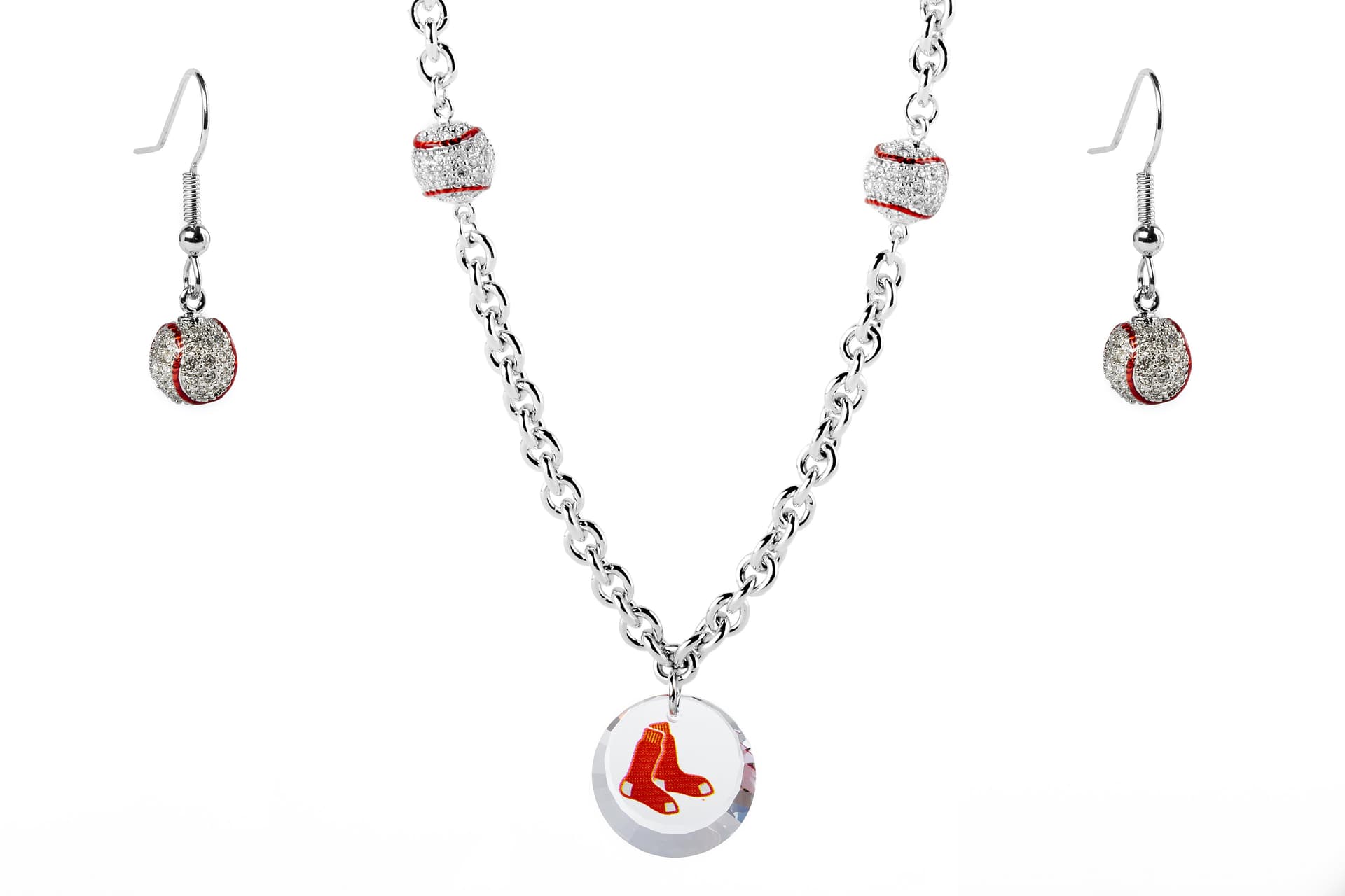 Baseball Set Red Sox Necklace Exclusive
