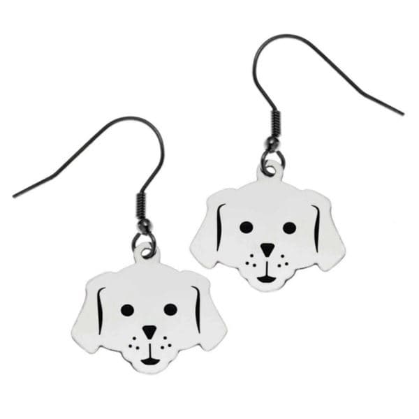 Joyful Sentiments Dog Face Fish Hook Earrings
