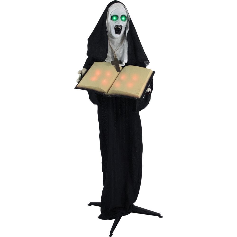 63-in. Haunted Nun Prop with Lights and Sound