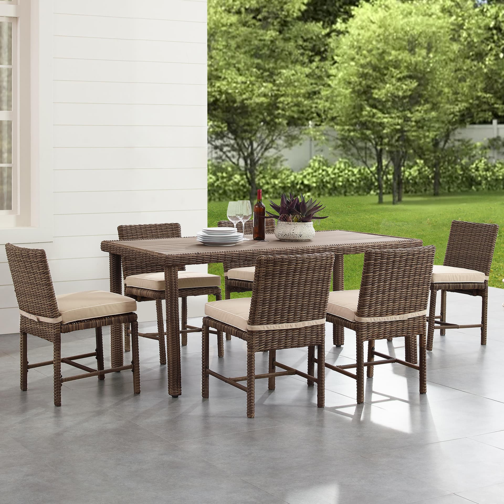 Bradenton 7Pc Outdoor Wicker Dining Set