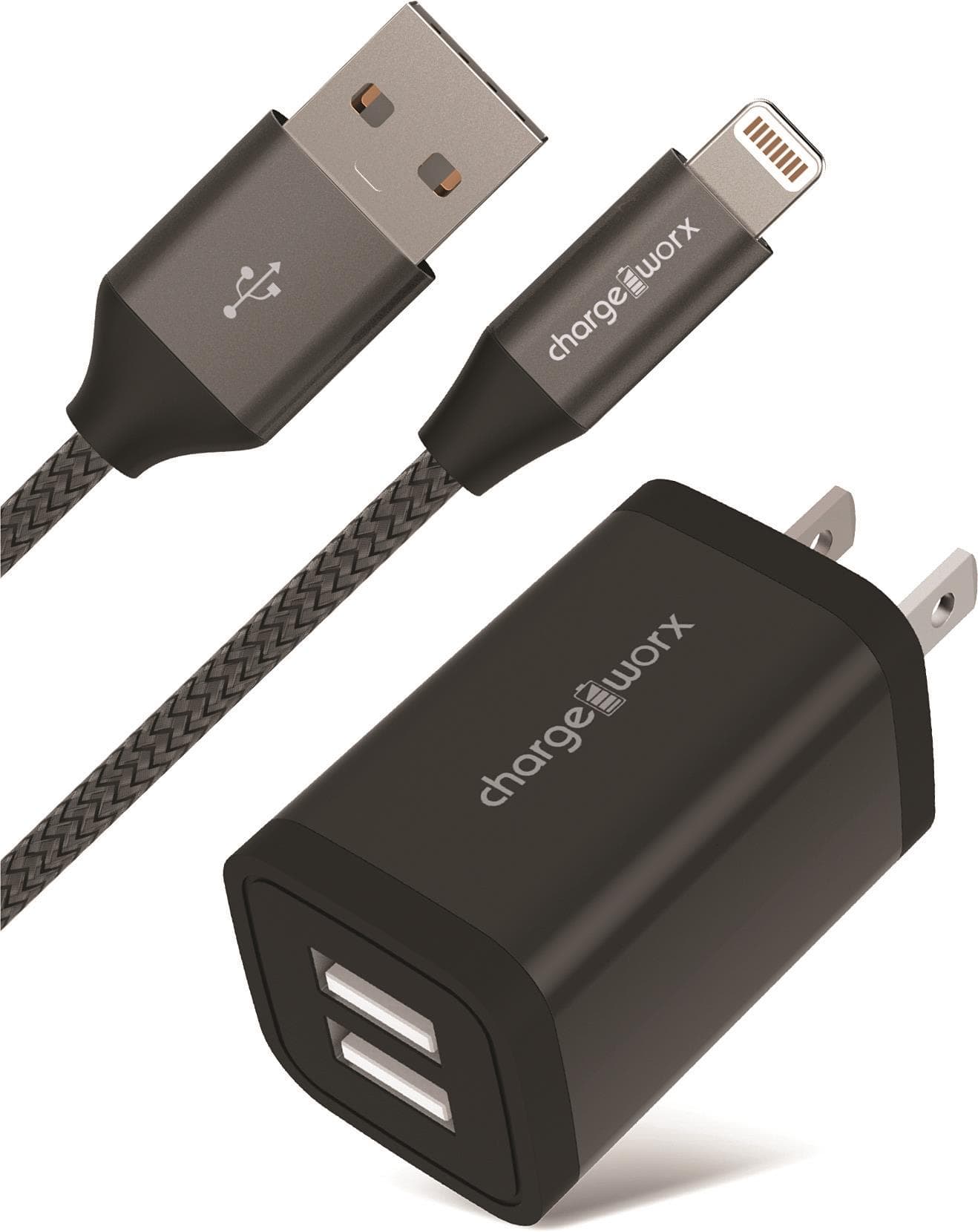 Lightening Cable w/ Dual USB Charger Size 6'