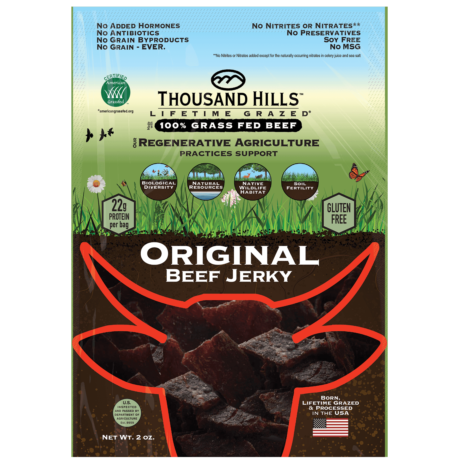Grass Fed Beef Jerky 10 oz pack