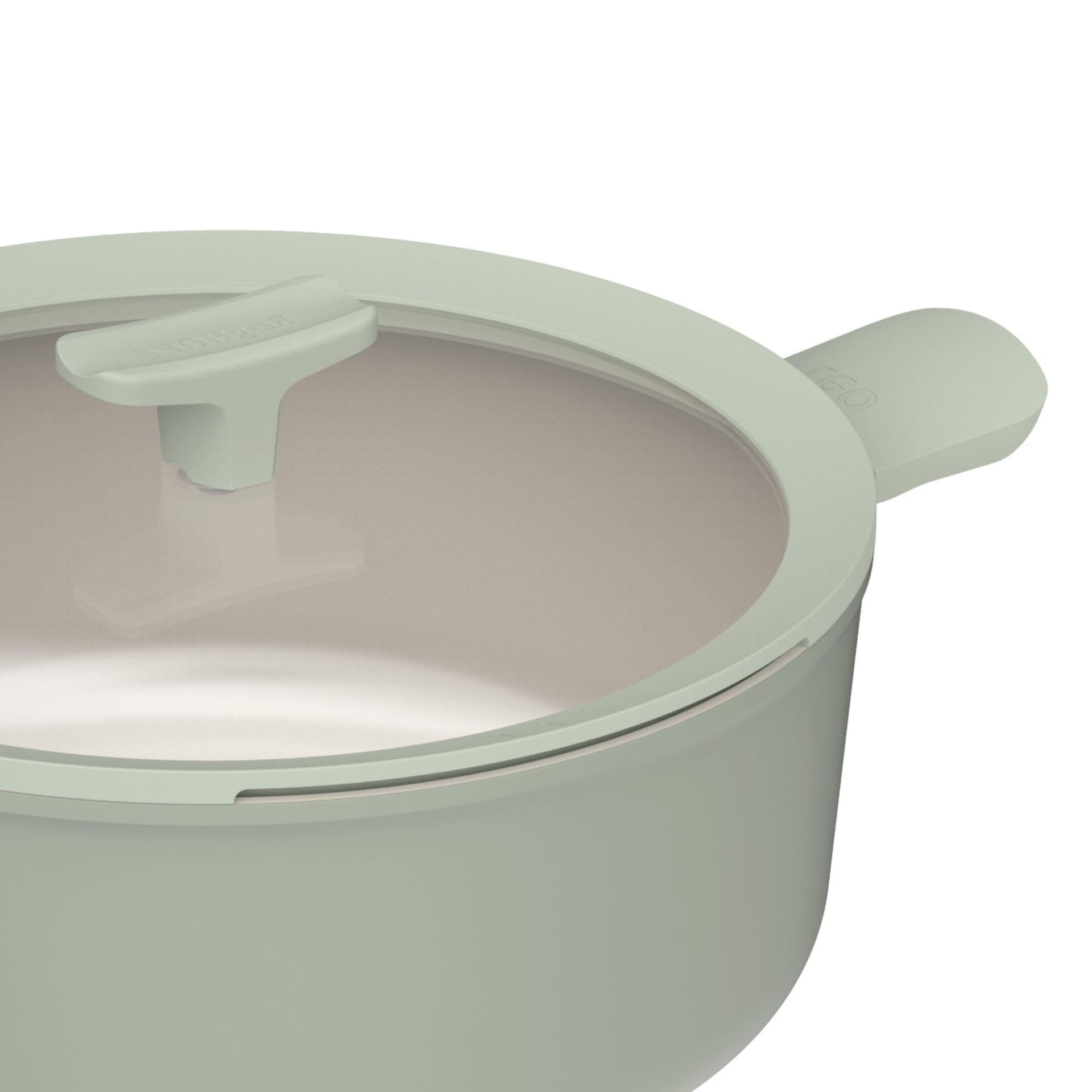 Leo Balance NS Ceramic Stockpot 11", 6.5qt. With Glass Lid, Recycled Aluminum, Sage