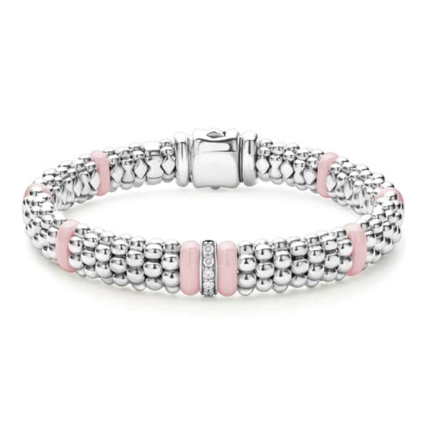 Single Station Diamond Caviar Bracelet Size 6.25"-6.75