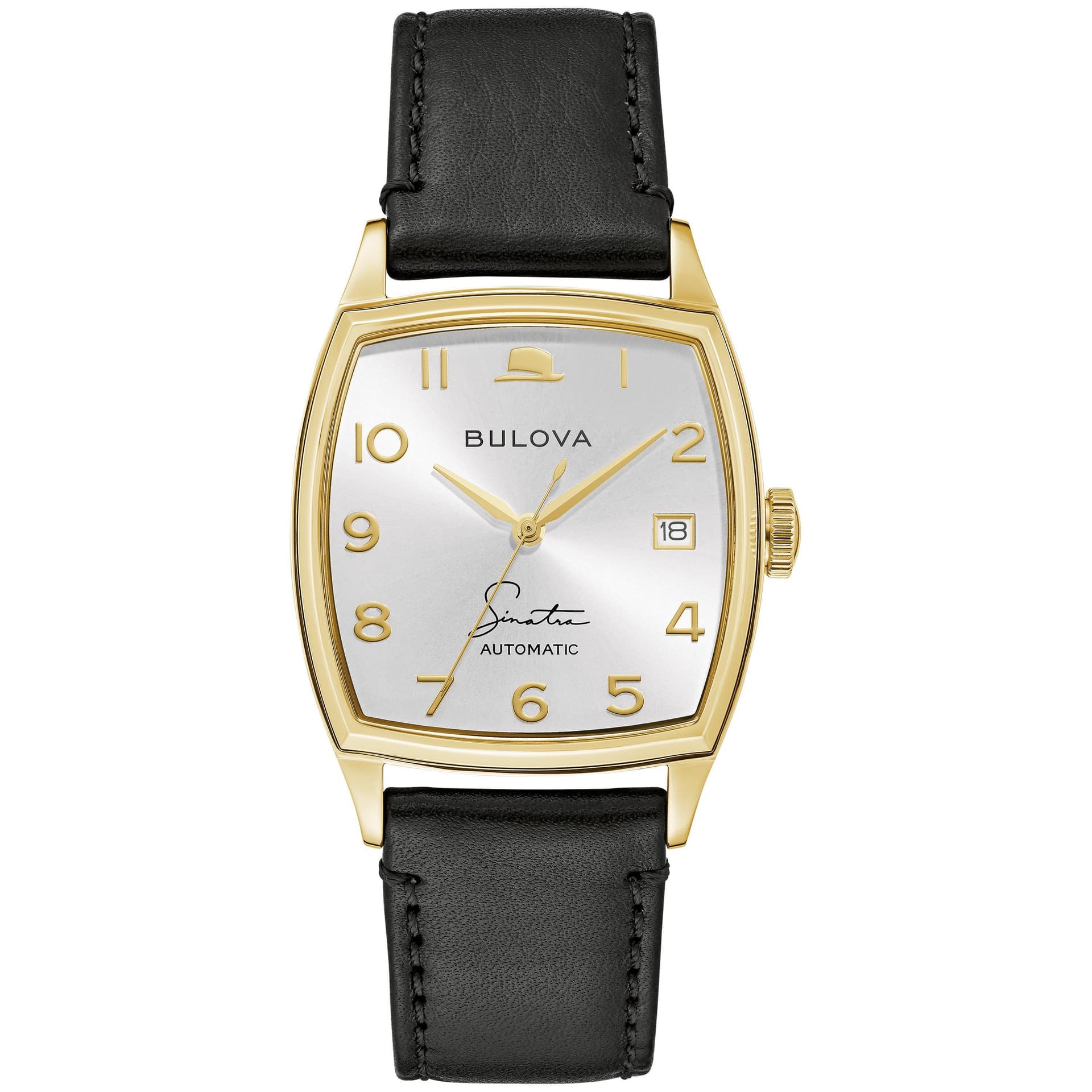 Frank Sinatra Men's Black Leather Strap Watch