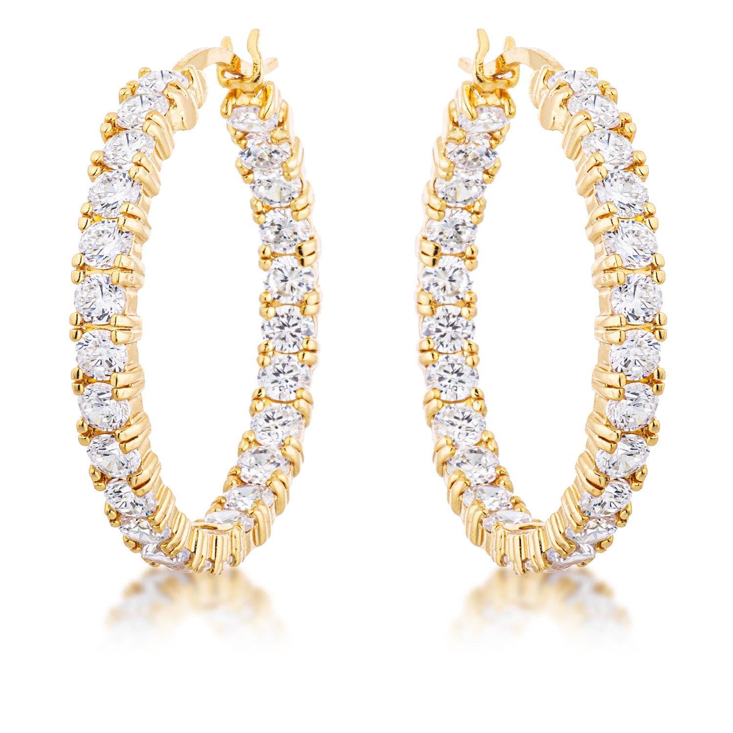 18 K Gold Plated Eternity Hoop Earrings