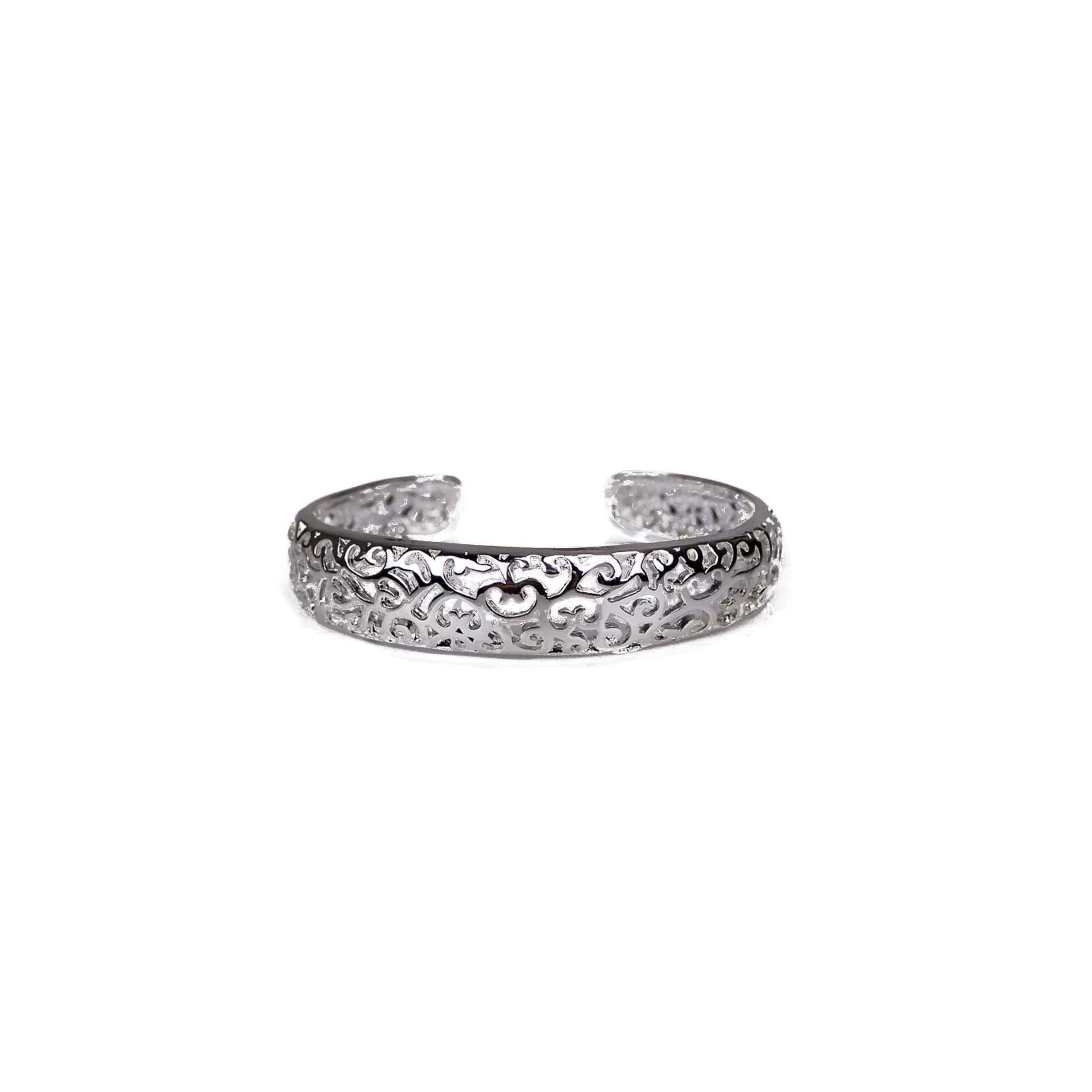 Silver Plated Ornamental Vine Inspired Bracelet