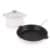 Neo 3pc Cast Iron Cookware Set, Fry Pan & Round Dutch Oven, White