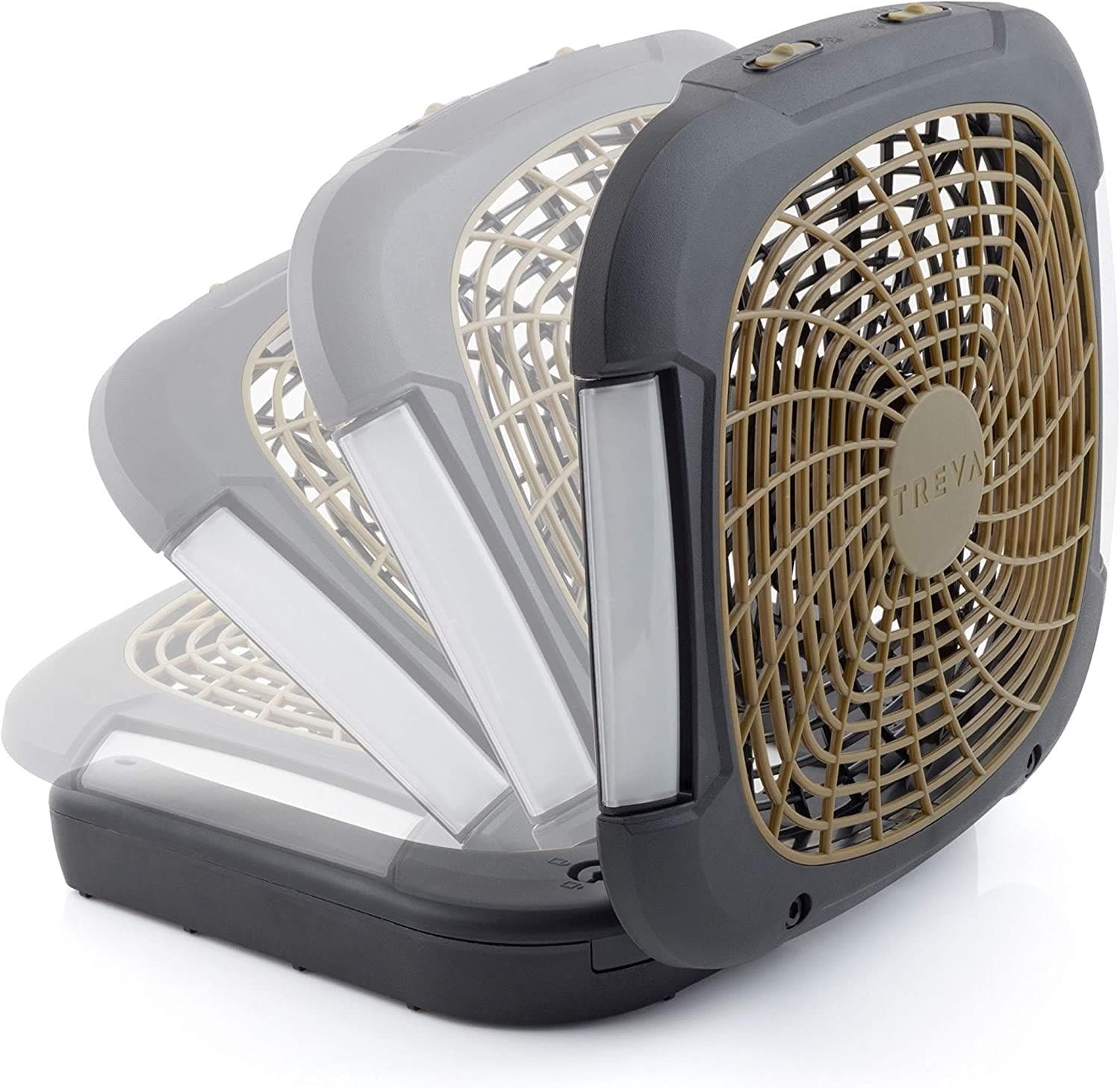 10-Inch Portable Desktop Air Circulation Battery Fan, 2 Speed, Compact Folding & Tilt Design.