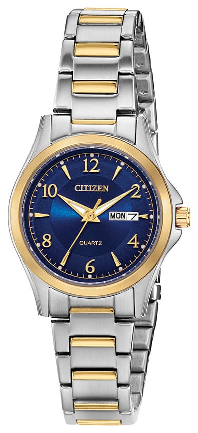 Ladies' Quartz Two-Tone Stainless Steel Watch Blue Dial