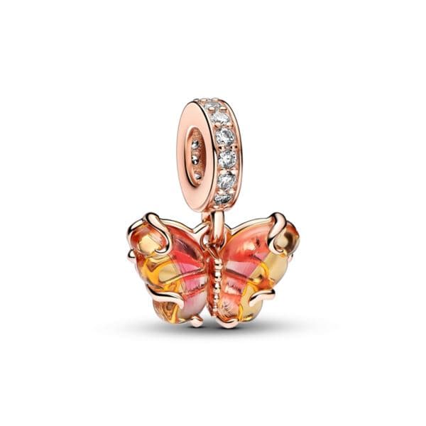Murano Glass Butterfly Dangle Charm