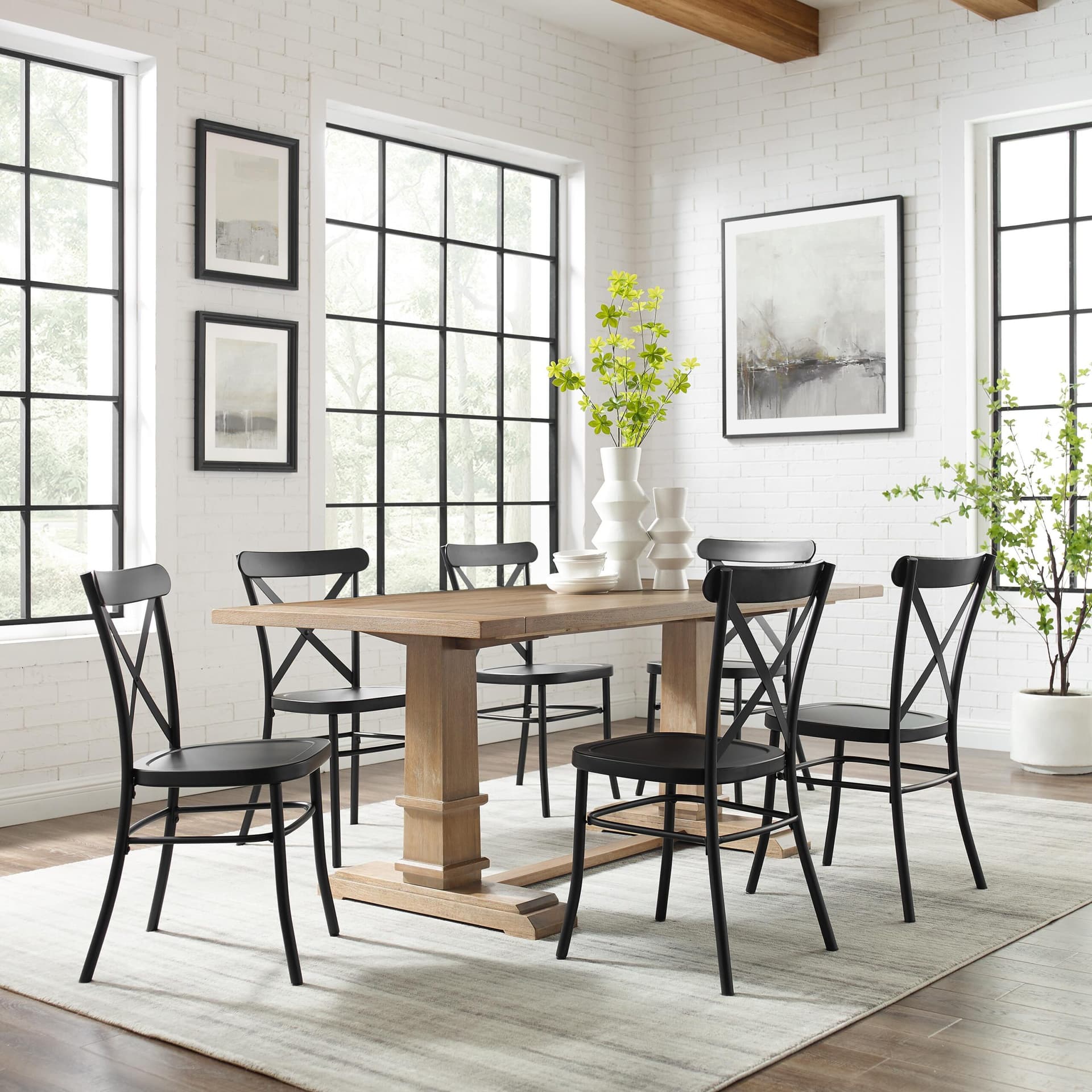Joanna 7-Piece Dining Table Set For 6 W/Camille Chairs