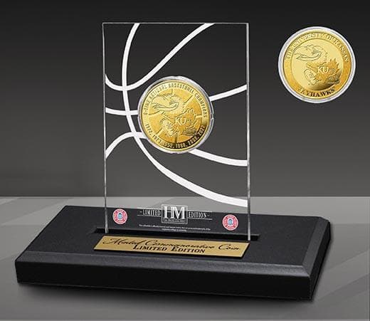 Kansas Basketball 6X Champs Gold Coin Acrylic
