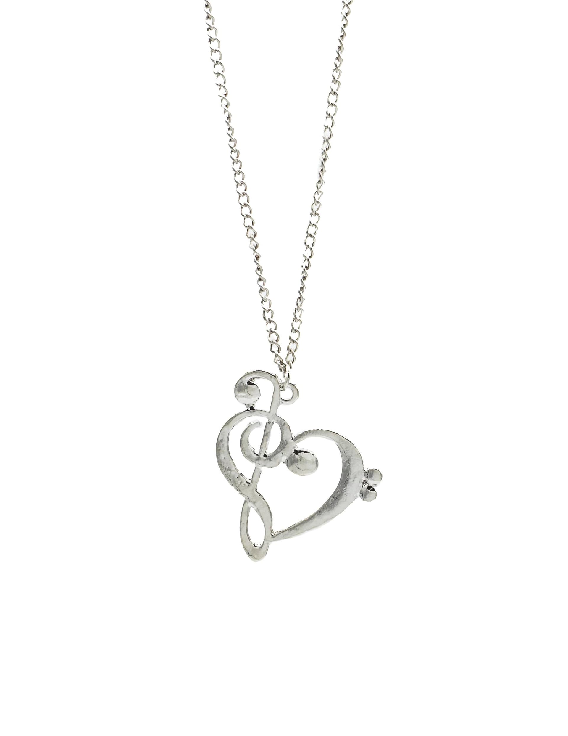 Celebrating One's Love of Music Silver Necklace