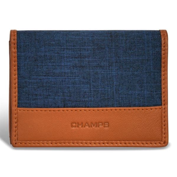 Denim Leather Cardholder Size 4.25" x 3"