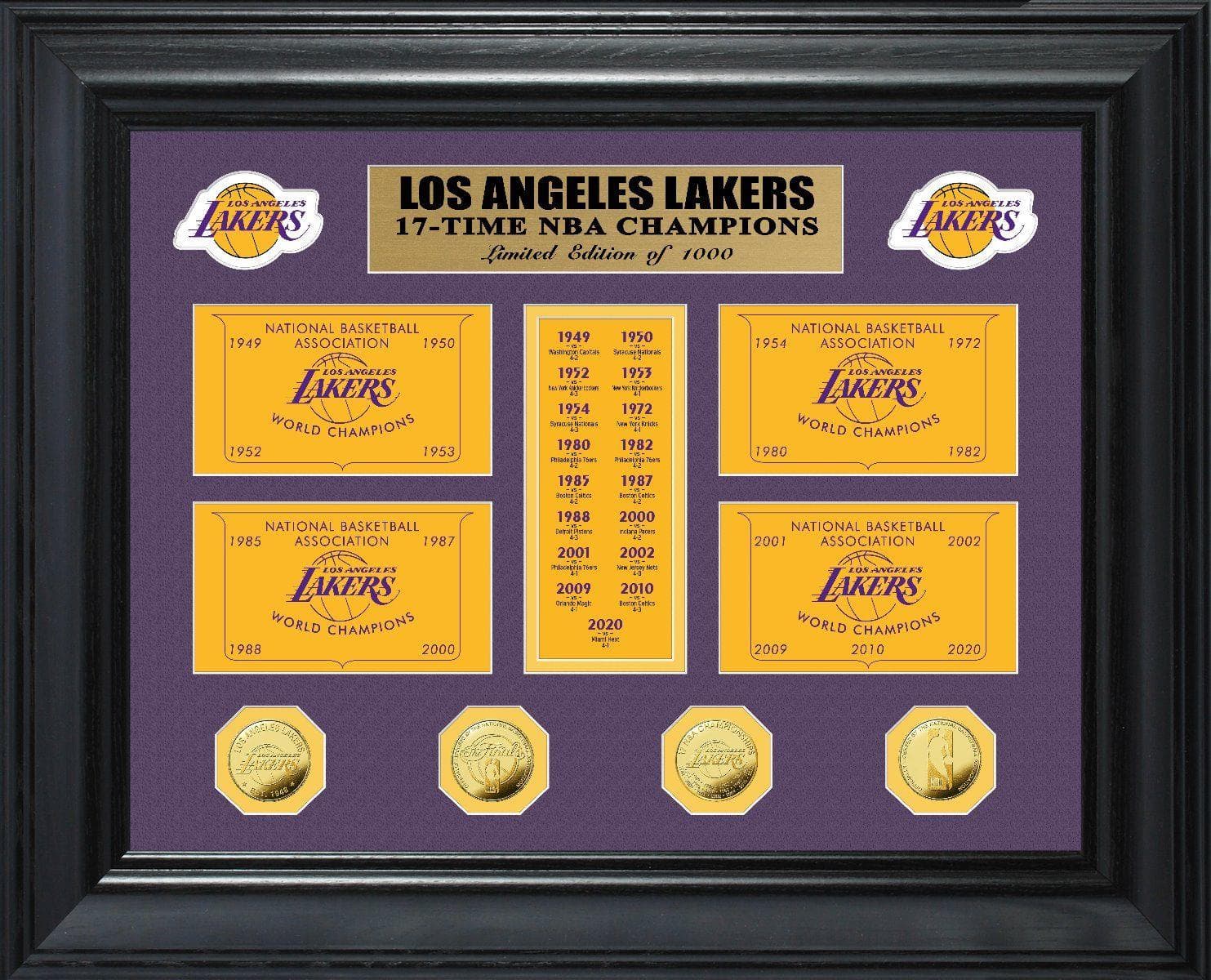 Los Angeles Lakers 17X Champions Gold Banner Collection