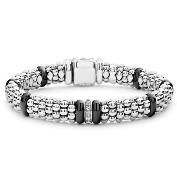Single Station Diamond Caviar Bracelet Size 7"