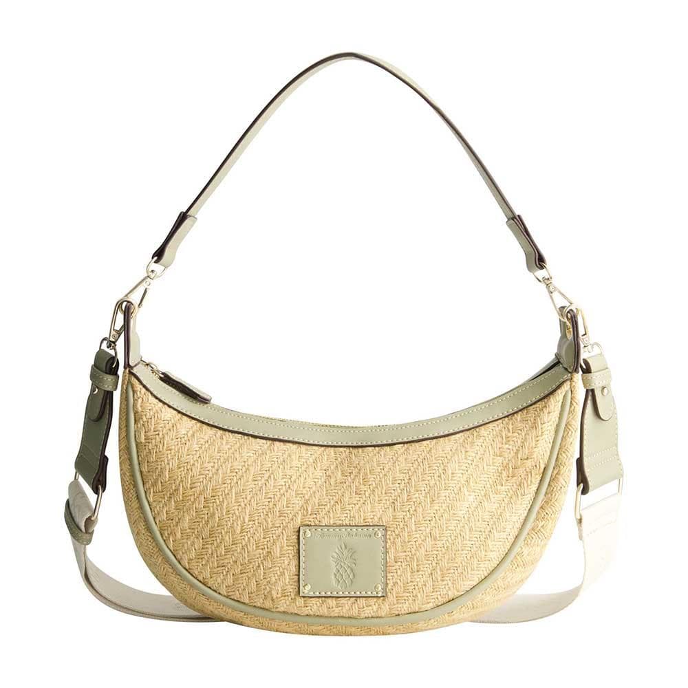 Raffia Crescent Hobo Bag